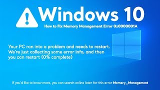 How to Fix Memory Management Error Windows 10  4 Solutions [upl. by Yauqram400]