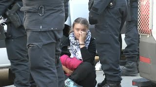 Greta Thunberg arrested at Brussels fossil fuel protest  AFP [upl. by Joash]