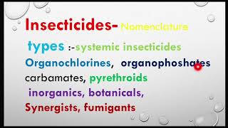 Insecticidesmode of actionTypessystemic insecticidesorganochlorines organophoshates carbamates [upl. by Nauht]