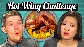 ADULTS vs FOOD  HOT WINGS CHALLENGE [upl. by Nomsed]