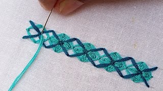 Super Easy amp Simple Border Line Stitch like a wow for Beginners Border Line Design Hand Embroidery [upl. by Ramgad]