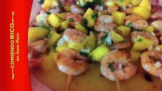 Botana de Camarones con Mango y Chile Habanero [upl. by Iatnohs]