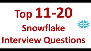 Snowflake Interview Questions and Answers Part 4 SnowflakeVCKLY TechDataCloud Snowflake DWH [upl. by Glendon]