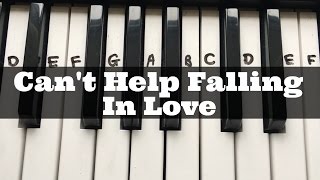 Cant Help Falling In Love  Easy Keyboard Tutorial With Notes Right Hand [upl. by Ruhl200]