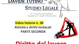 Diritto del lavoro  Video Lezione n 30 Attività e diritti sindacali 2 [upl. by Melnick]