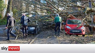 Four dead after Storm Eunice hits UK amp Ireland [upl. by Idnek]