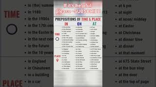 Preposition of place and time🔥🔥preposition english duolingo englishgrammar topprepositionnotes [upl. by Kentiga]