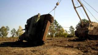 M88A2 Recovery Vehicle Recovering flipped tank [upl. by Eirhtug]