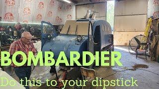 HOW TO CHECK DIPSTICK AND ENGINE OIL EASY  BOMBARDIER [upl. by Enrobyalc]