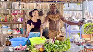 African Man From Nigeria Visit Me At My House To Try Khmer Food [upl. by Adekan]