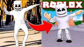 NOS CONVERTIMOS en MARSHMELLO en ROBLOX   Rovi23 Roblox Marshmello Simulator [upl. by Wehtam]