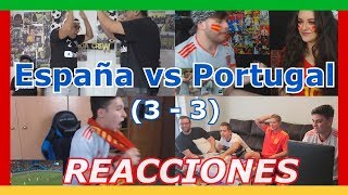 Reacciones España vs Portugal 3  3  Mundial Rusia 2018  Recopilación [upl. by Beasley]