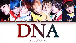 BTS  DNA lyrics color coded lyrics EngRomHan [upl. by Dacia]