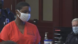 Brianna Williams appears with shaved head pleads guilty to murder in daughters death [upl. by Ihdin]