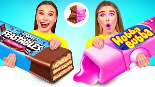 Bubble Gum vs Chocolate Food Challenge  Funny Challenges by BaRaDa [upl. by Vannie]