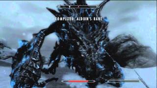 Elder Scrolls V Skyrim  Strategy To Defeat Alduin Alduin vs Paathrurnax Boss Fight [upl. by Eednil]