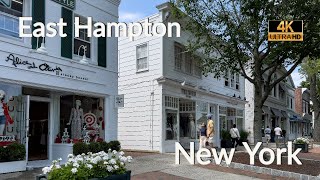 Walking East Hampton New York 4K  Main Street in East Hampton New York [upl. by Nnaeitak539]