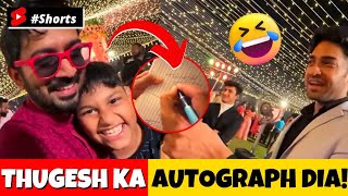 Siman Says FAKES Autograph Of Thugesh 😂  shorts saimansays mythpat [upl. by Attenat]