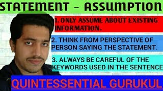 STATEMENT AND ASSUMPTION  LOGICAL REASONING  By Er BRIJESH KUMAR JHA [upl. by Maiah]