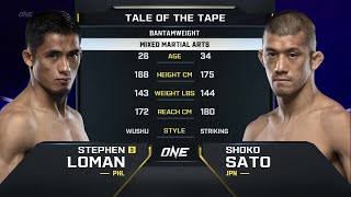 Stephen Loman vs Shoko Sato  ONE Championship Full Fight [upl. by Schwarz]