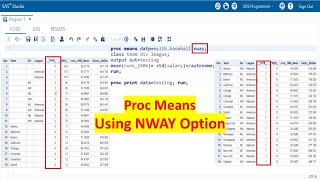 PROC MEANS  13  Using NWAY option in Proc Means to Filter the Report [upl. by Htiaf]