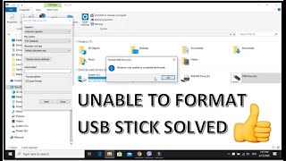 Unable to format USB Stick problem [upl. by Idolem]