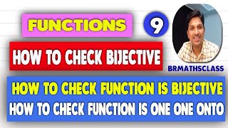 HOW TO CHECK FUNCTION IS BIJECTIVE ONE ONE ONTO [upl. by Sillek]