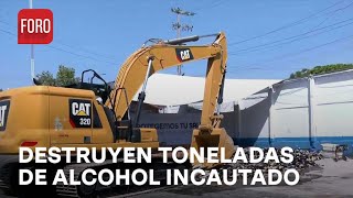 Destruyen dos toneladas de alcohol incautado en chelerias de Coyoacán  Las Noticias [upl. by Chao159]