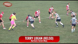 TERRY LOGAN RED CARD KELSO v HERIOTS BLUES  9923 [upl. by Ingalls]