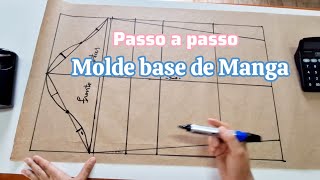 Como fazer Molde base de Manga Curta Comprida ou 34 [upl. by Ecirehc]