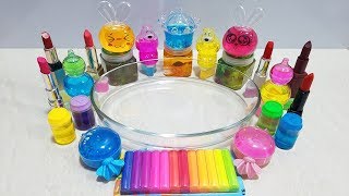 MIXING LIPSTICKS AND SHAPING WAX INTO STORE BOUGHT SLIME SLIMESMOOTHIE SATISFYING SLIME VIDEO [upl. by Bej]