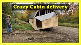 Cabin Delivery in a very muddy driveway [upl. by Berton]