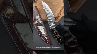 What an excellent Damascus VG10 Steel Fixed Blade Knife huntingknife tacticalknife fixedblade [upl. by Stearne]