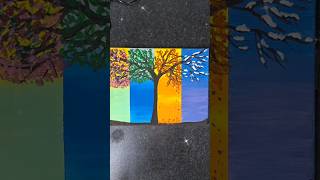 four seasons acrylic painting  4 seasons tree painting painting art shorts [upl. by Anirbus]