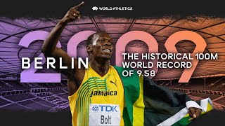 Usain Bolts 100m world record in Berlin 👀🔥  World Athletics Championships Berlin 2009 [upl. by Thatcher377]