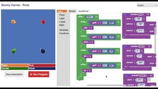 STEM Coding and Games  Blockly Games  Pond  Level 10 2 [upl. by Rikahs]