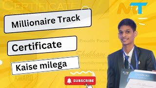 Millionaire Track Certificate kaise Download kare full video  millionairetrack [upl. by Drawde]