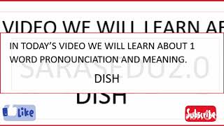 How to say Dish and meaning of Dish प्लेट उच्चारण और अर्थ [upl. by Kamin435]