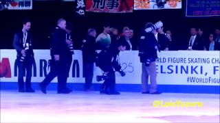 FanCam 20170401 Helsinki WC men victory ceremony Full Hanyu Yuzuru [upl. by Meerek122]