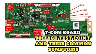 tcon board repair  tcon voltage test point and their common symptom [upl. by Nahtanoy88]