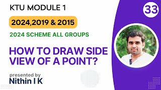SIDE VIEW OF A POINT  Projections of points Module 1  𝗞𝗧𝗨 𝗚𝗿𝗮𝗽𝗵𝗶𝗰𝘀 𝟮𝟬𝟮𝟰𝟮𝟬𝟭𝟵amp𝟮𝟬𝟭𝟱 𝗦𝗰𝗵𝗲𝗺𝗲 [upl. by Erdnad]