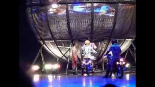 Chinese Acrobats Riding Eight Motorcycles Inside a Sphere [upl. by Topping]