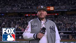 World Series Fat Joe performs All The Way Up ahead of Dodgers vs Yankees Game 3  MLB on FOX [upl. by Rikahs]