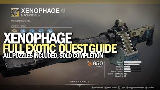 How To Get Xenophage Exotic Machine Gun  Full Quest Guide All Puzzles Solo [upl. by Ynnelg]