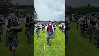 drummajor Esson leading Ballater pipeband march during 2024 dufftown highlandgames shorts [upl. by Justis53]