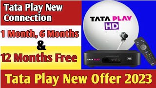 Tata Play New Offer  New DTH Connection Offer Tata Sky 1 Year Recharge Plan 2023 [upl. by Nosreffej900]