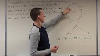 Oppervlakte en goniometrische verhoudingen VWO wiskunde B [upl. by Ahsas]