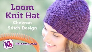 Loom Knit Hat Chevron Stitch Pattern [upl. by Yalc]