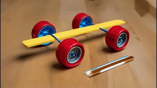 How to Make a Mini Rubber Band Car at Home  Simple DIY Toy Car  Diy amp Inventus [upl. by Rorry]