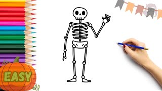 WATCH THIS and learn how to draw a SKELETON  Easy Stepbystep Drawing Guide [upl. by Nylirej619]